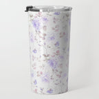 Lavender gray elegant vintage roses floral Travel Mug Gallery Image 3