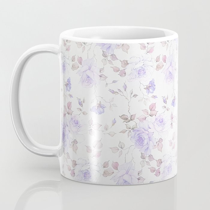 Lavender gray elegant vintage roses floral Coffee Mug Gallery Image 3