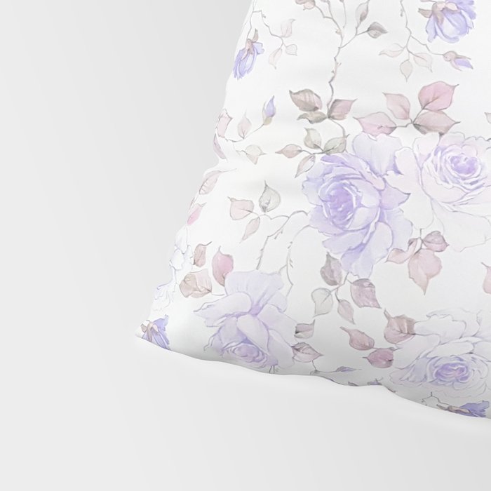 Lavender gray elegant vintage roses floral Pillow Sham Gallery Image 4
