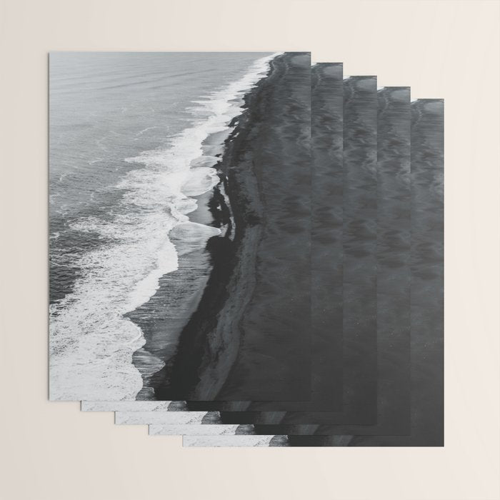 Beach Black And White Wrapping Paper Gallery Image 3