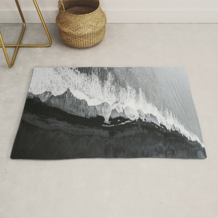 Beach Black And White Rug Gallery Image 1