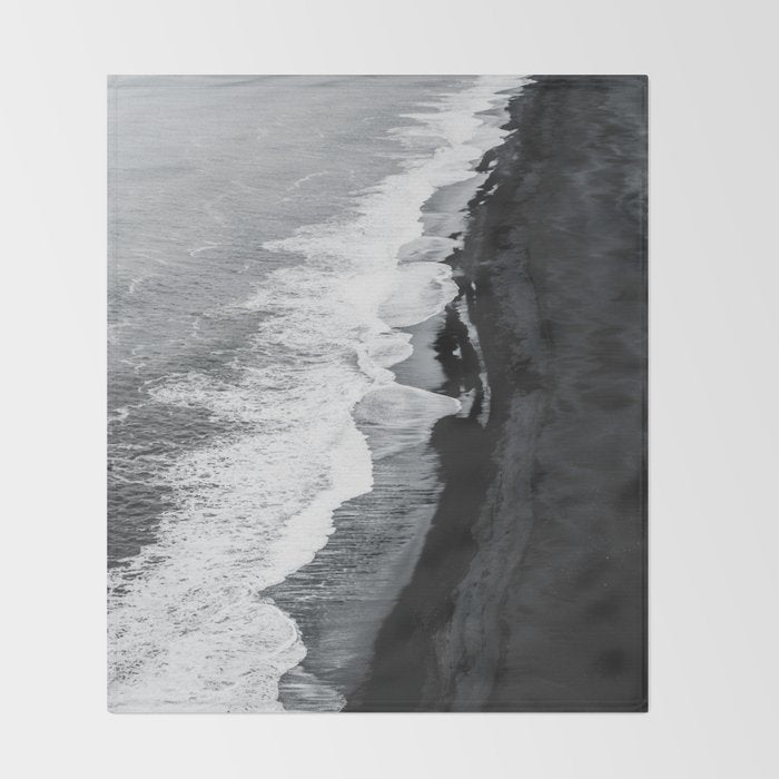 Beach Black And White Throw Blanket Gallery Image 2