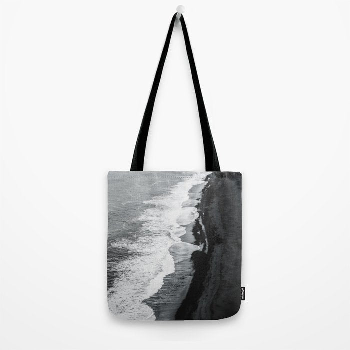 Beach Black And White Tote Bag Gallery Image 2