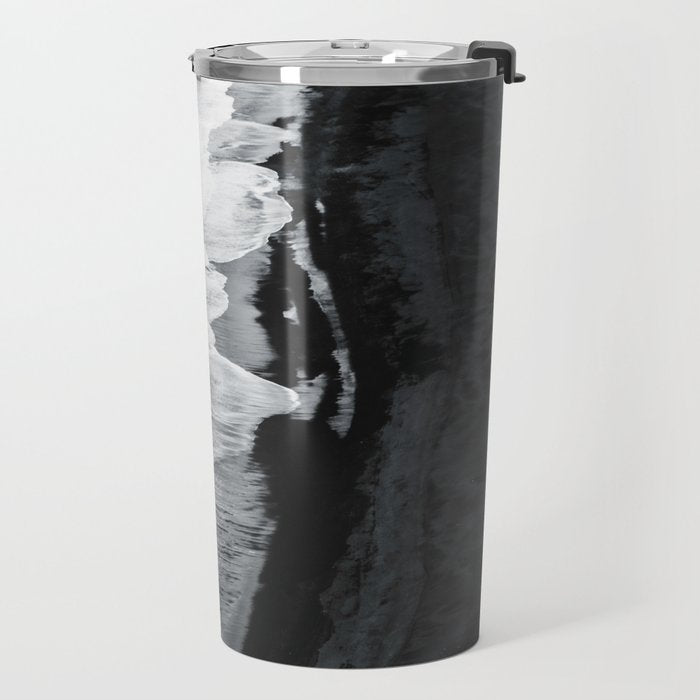 Beach Black And White Travel Mug Gallery Image 2