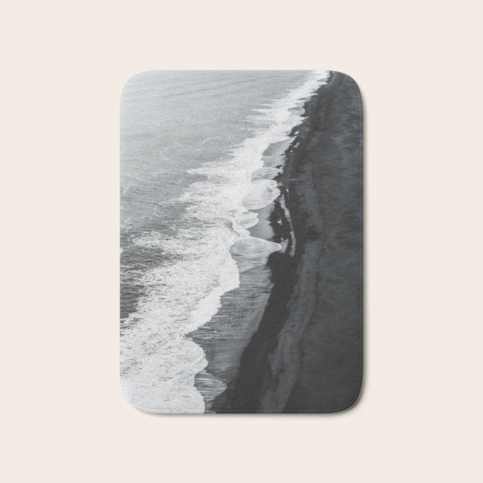 Beach Black And White Bath Mat Gallery Image 1