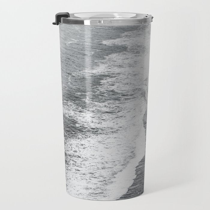 Beach Black And White Travel Mug Gallery Image 3