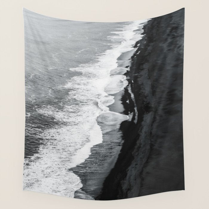 Beach Black And White Wall Tapestry Gallery Image 4