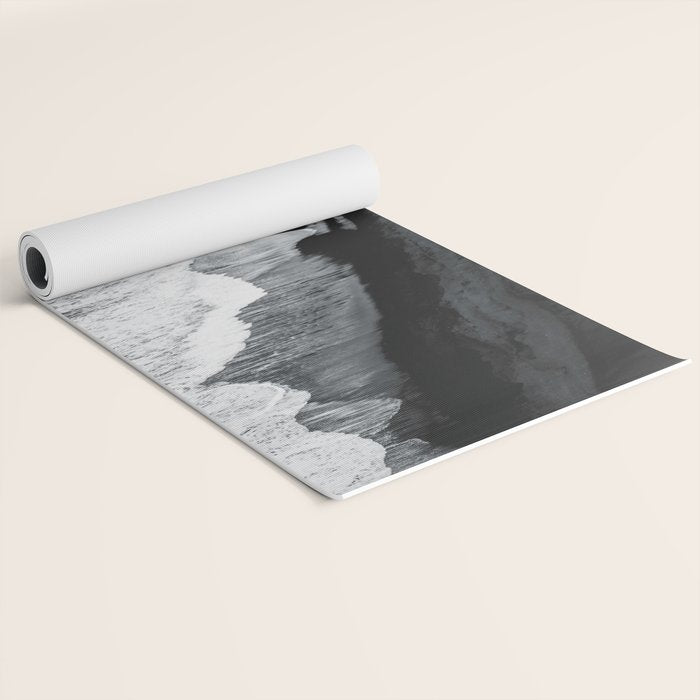 Beach Black And White Yoga Mat Gallery Image 2