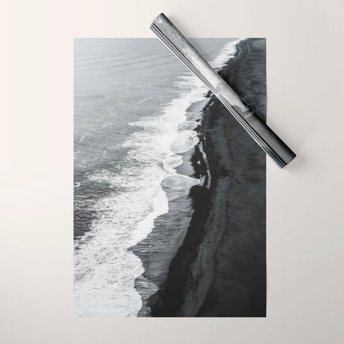 Beach Black And White Wrapping Paper Gallery Image 1