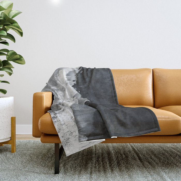 Beach Black And White Throw Blanket Gallery Image 1