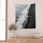 Beach Black And White Wall Tapestry Gallery Image 2