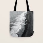 Beach Black And White Tote Bag Gallery Image 1