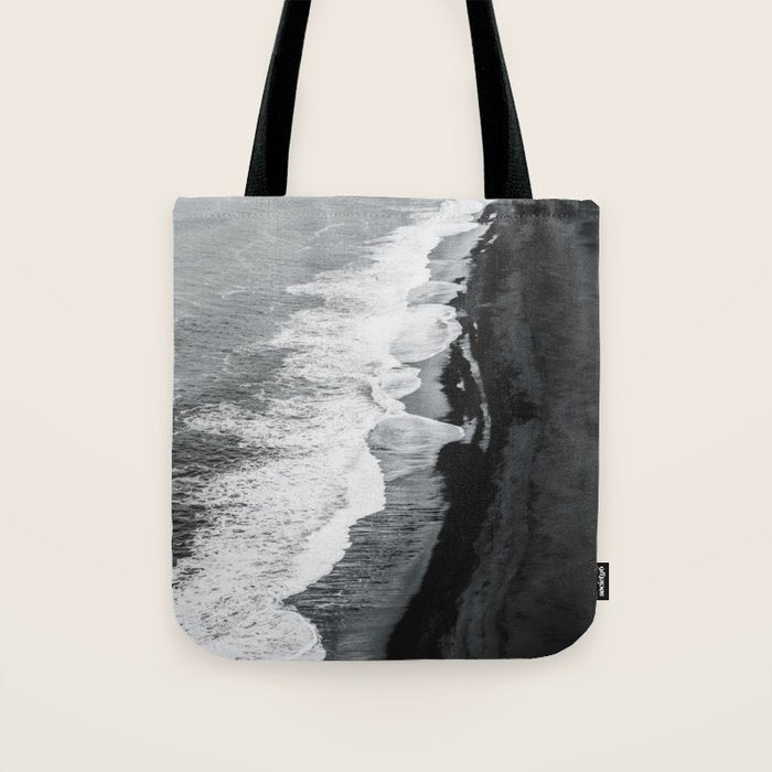 Beach Black And White Tote Bag Gallery Image 1