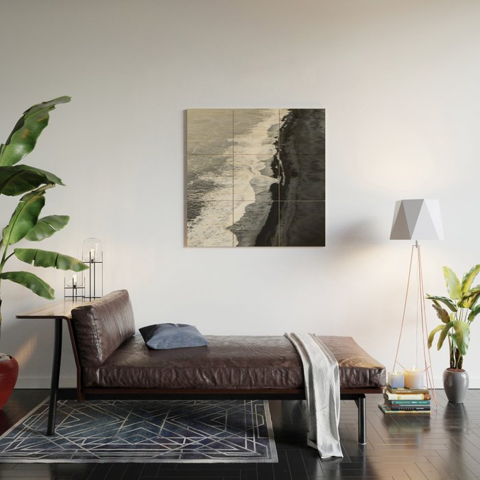 Beach Black And White Wood Wall Art Gallery Image 2
