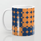 Abstraction Shapes 30 in vintage Orange and Navy Blue Coffee Mug Gallery Image 3