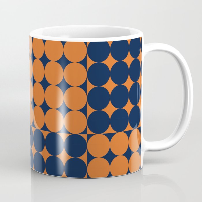 Abstraction Shapes 30 in vintage Orange and Navy Blue Coffee Mug Gallery Image 1