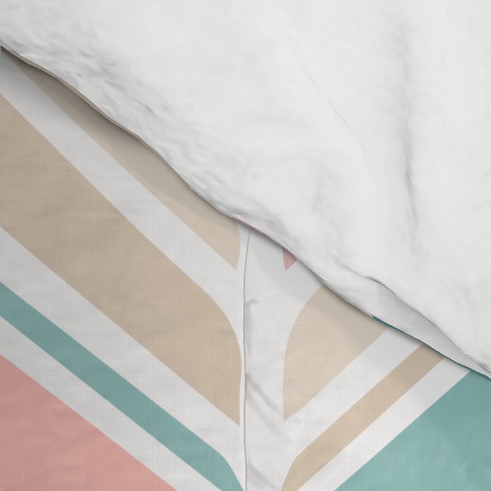 Herringbone Pattern - Cream Coral and Teal Comforter Gallery Image 4