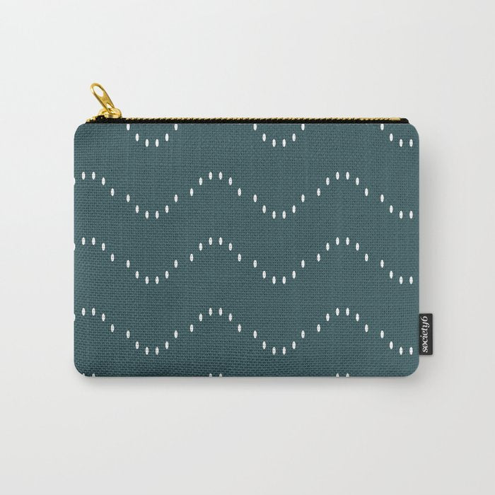 Minimal Boho Striped Teal Carry All Pouch Gallery Image 1