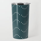 Minimal Boho Striped Teal Travel Mug Gallery Image 1