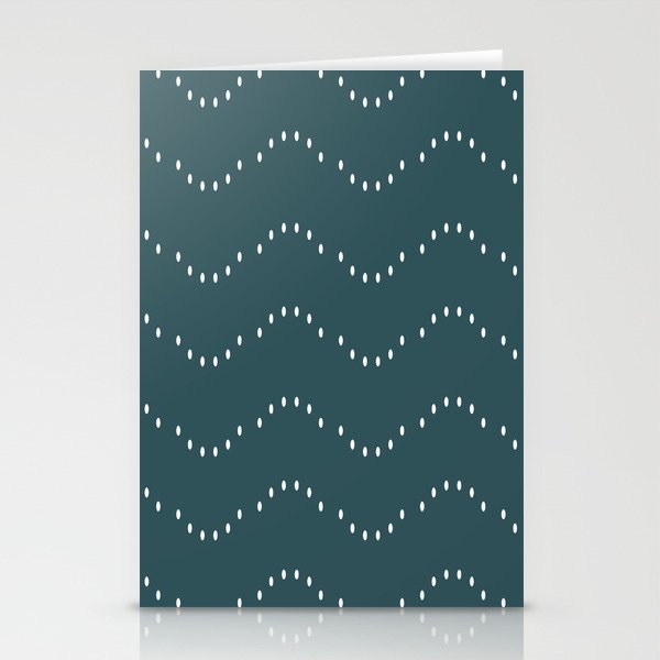 Minimal Boho Striped Teal Stationery Card Gallery Image 1