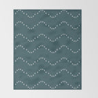 Minimal Boho Striped Teal Throw Blanket Gallery Image 2