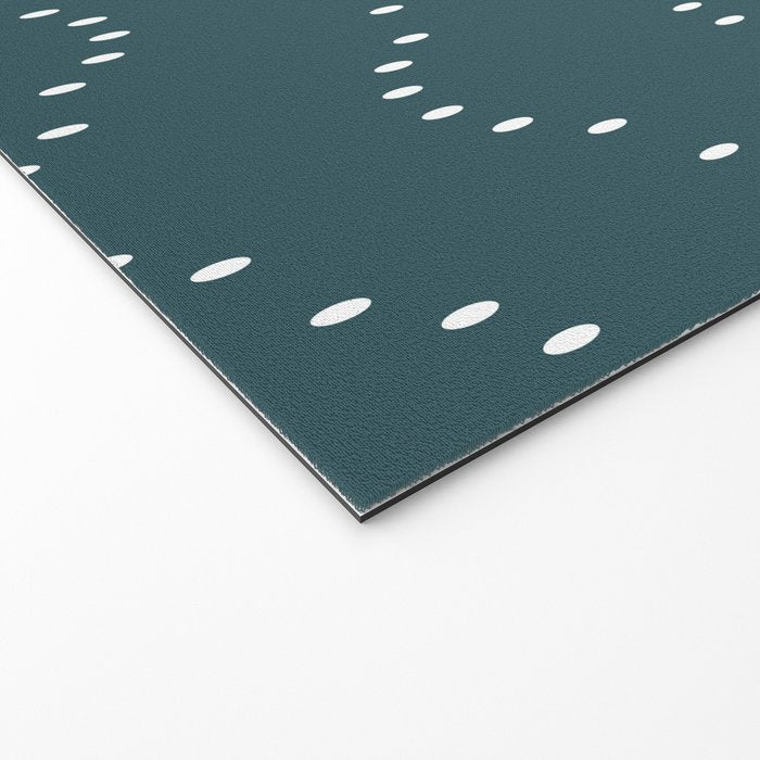 Minimal Boho Striped Teal Welcome Mat Gallery Image 2