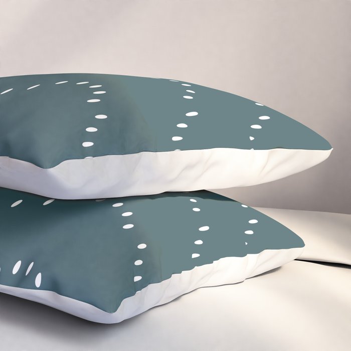 Minimal Boho Striped Teal Pillow Sham Gallery Image 3