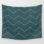 Minimal Boho Striped Teal Wall Tapestry Gallery Image 4