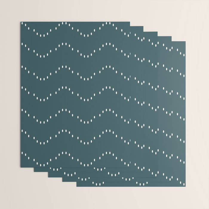 Minimal Boho Striped Teal Wrapping Paper Gallery Image 3