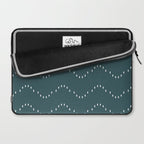 Minimal Boho Striped Teal Laptop Sleeve Gallery Image 2