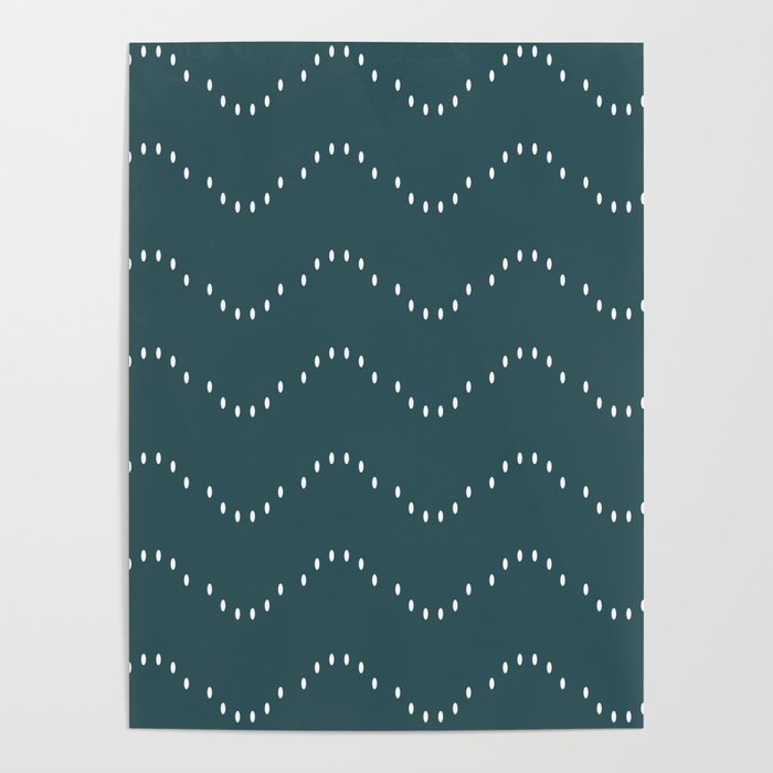 Minimal Boho Striped Teal Poster Gallery Image 4