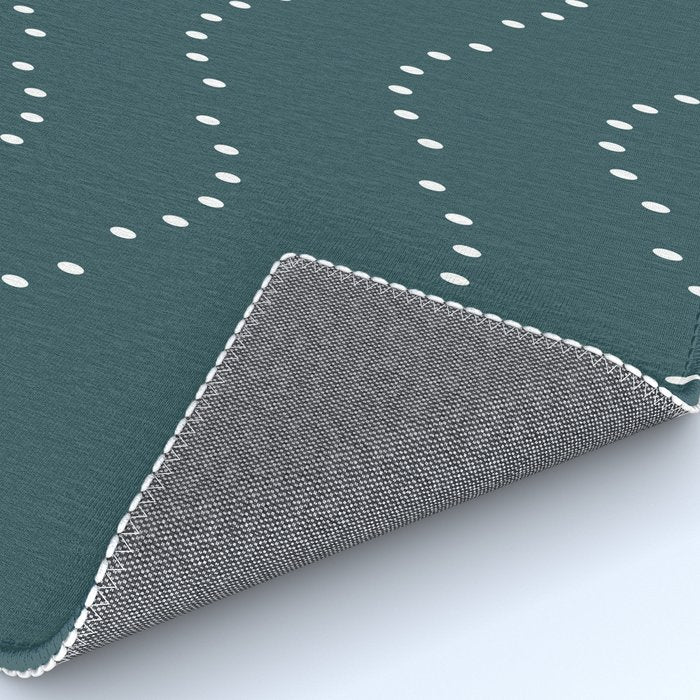 Minimal Boho Striped Teal Rug Gallery Image 4