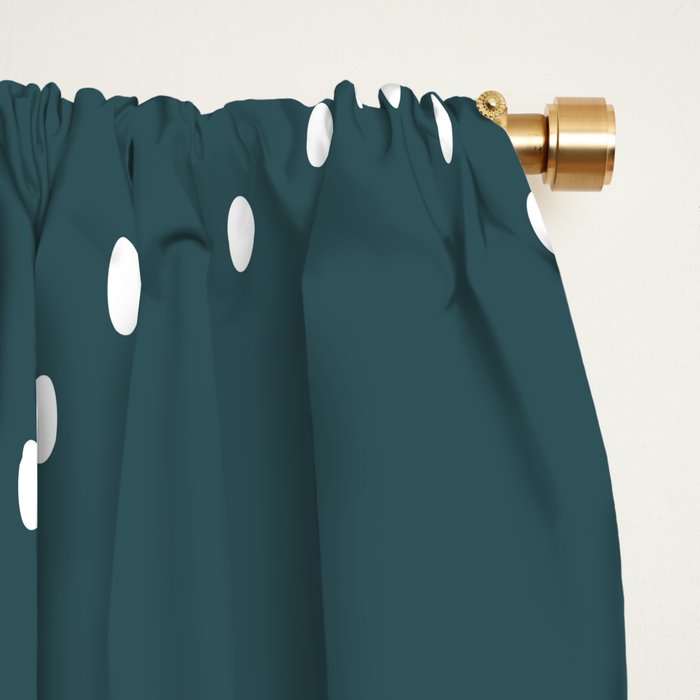 Minimal Boho Striped Teal Window Curtain Gallery Image 2