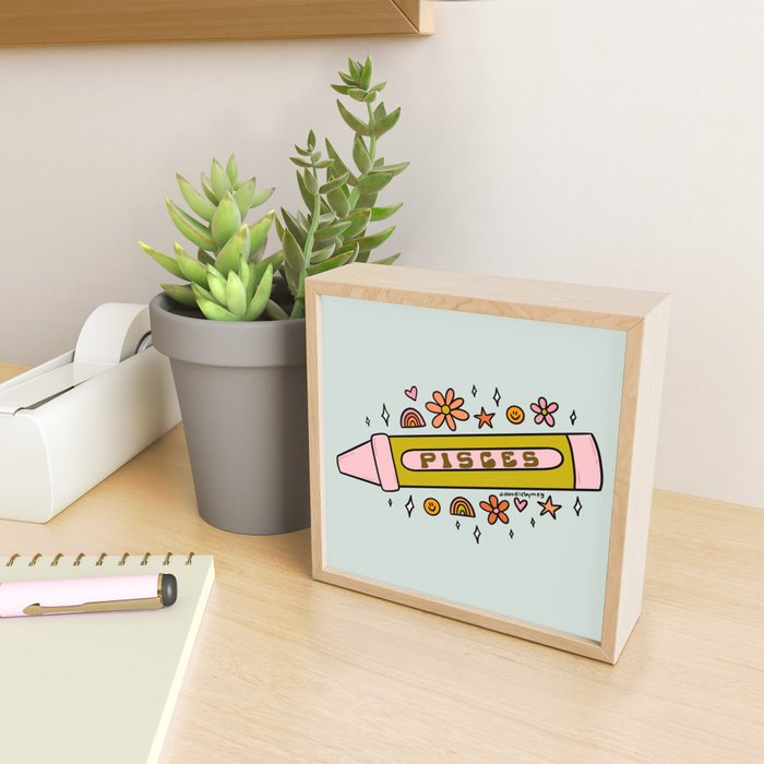 Pisces Crayon Mini Art Print Gallery Image 2