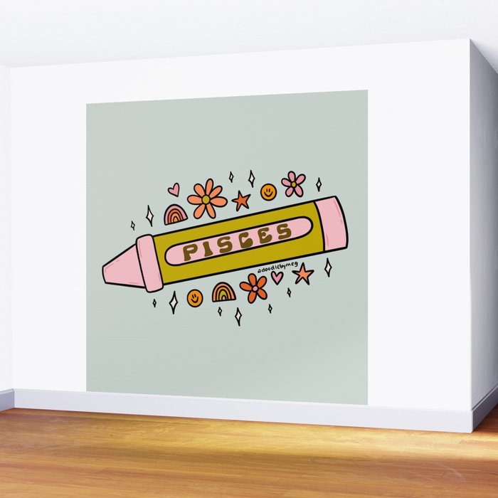 Pisces Crayon Wall Mural Gallery Image 2