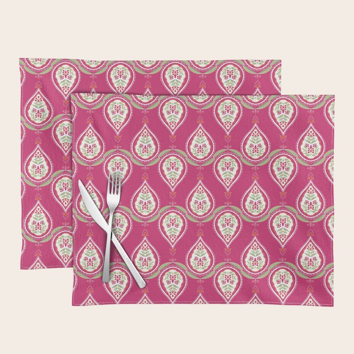 Block Print Blooms Placemat Gallery Image 1