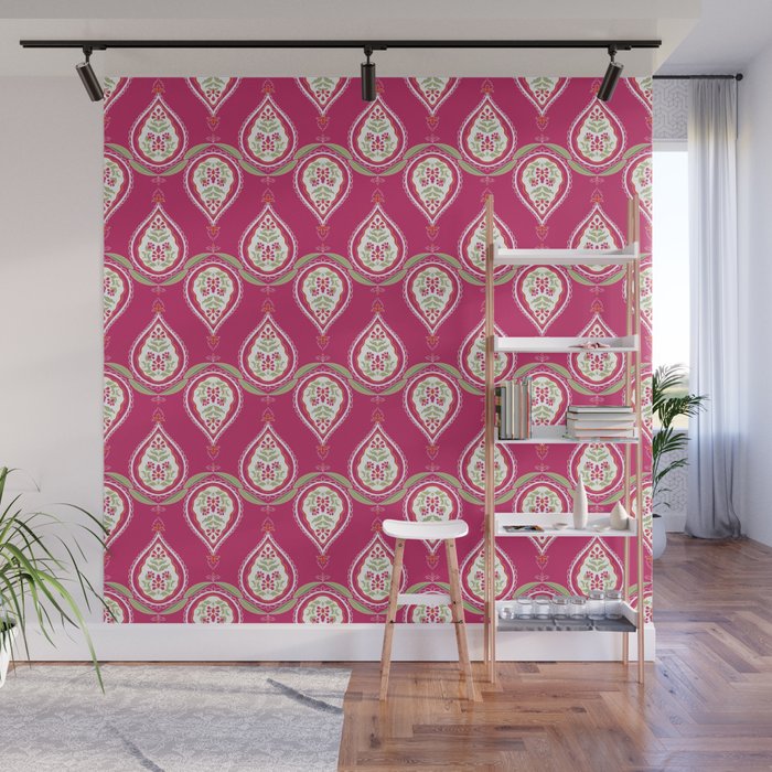 Block Print Blooms Wall Mural Gallery Image 1
