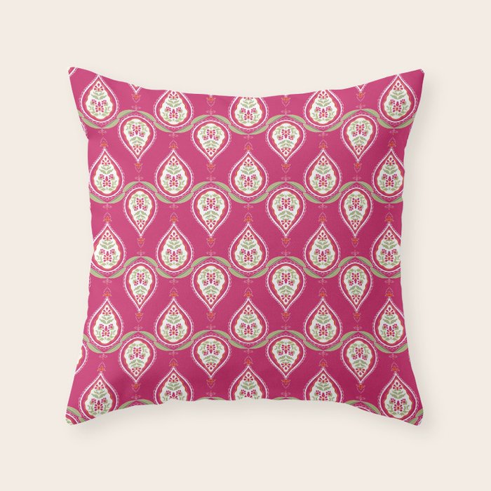 Block Print Blooms Throw Pillow Gallery Image 6