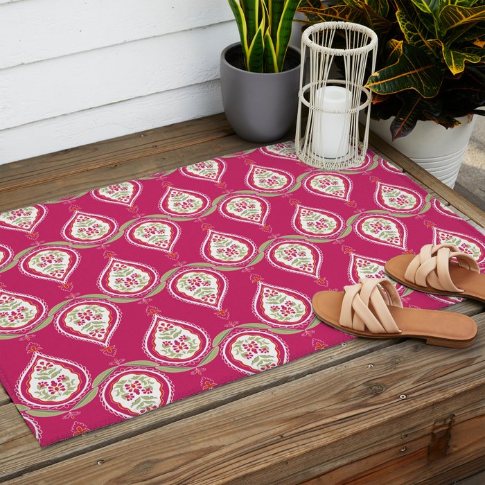Block Print Blooms Outdoor Rug Gallery Image 2