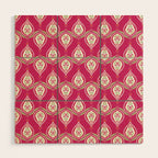 Block Print Blooms Wood Wall Art Gallery Image 1