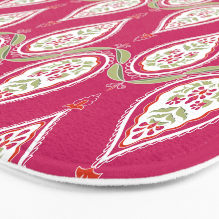 Block Print Blooms Bath Mat Gallery Image 3