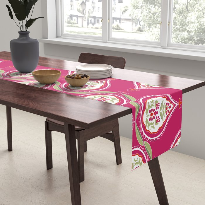 Block Print Blooms Table Runner Gallery Image 2