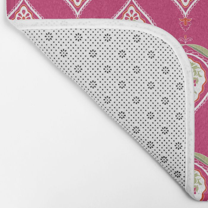 Block Print Blooms Bath Mat Gallery Image 2