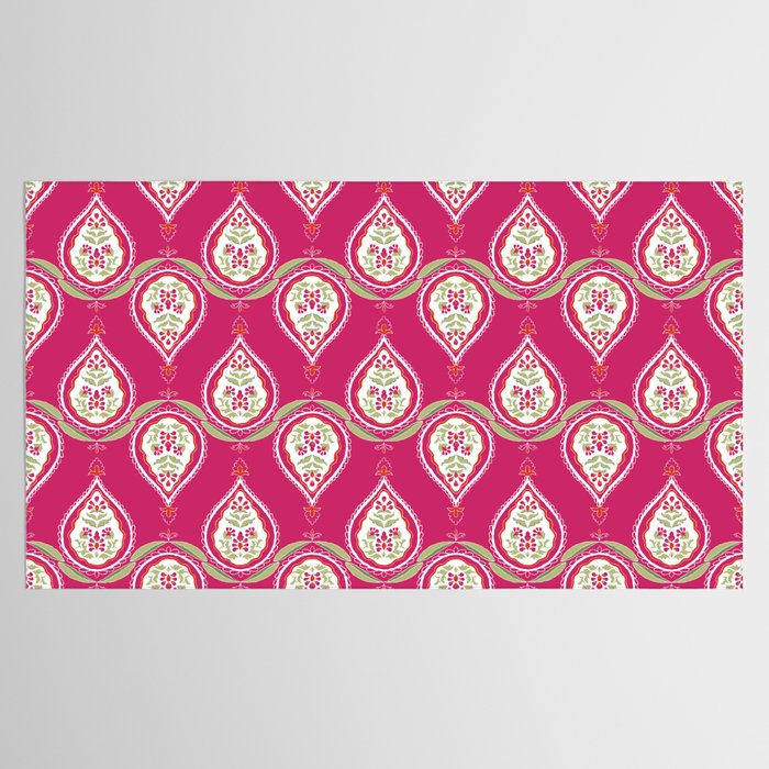 Block Print Blooms Tablecloth Gallery Image 2