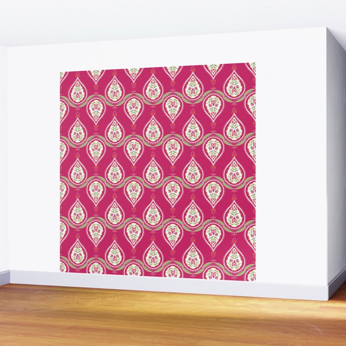 Block Print Blooms Wall Mural Gallery Image 2