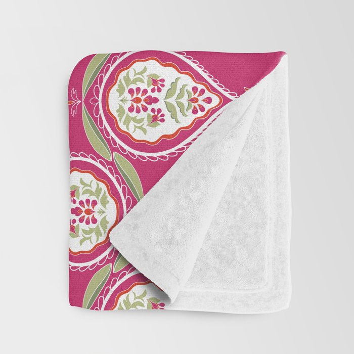 Block Print Blooms Throw Blanket Gallery Image 3