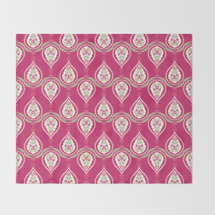 Block Print Blooms Throw Blanket Gallery Image 2