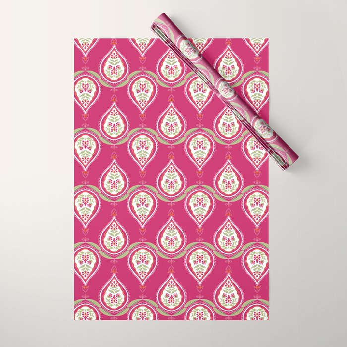 Block Print Blooms Wrapping Paper Gallery Image 1
