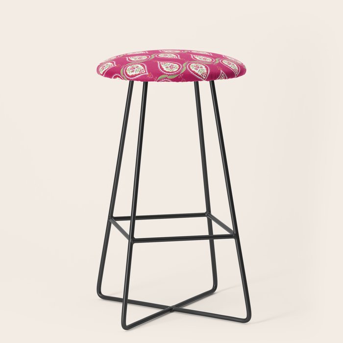 Block Print Blooms Stool Gallery Image 1