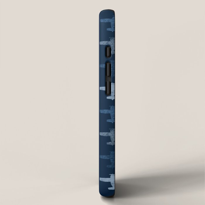 Blue airplane pattern iPhone Case Gallery Image 2